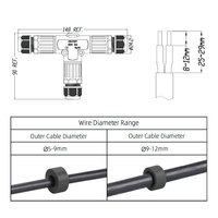Connecteur étanche à 2 fils à borne à connexion rapide à trois voies en forme de T de qualité fiable pour la boîte de qualité de Protection de câble extérieure