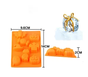 8 in 1 Halloween Decorations Pumpkin Shape Halloween Molds Candy Molds Silicone Molds for Pudding Cake Candy Biscuits