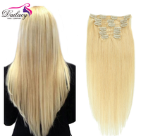 Cheveux pleins et épais doublement étirés 100% Cheveux humains indiens 7pcs 16 clips en extension de cheveux humains pour femmes