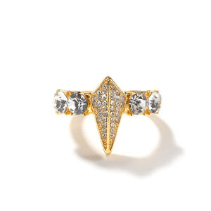 New Hip Hop Ice Out Zirconia Black Panther Ring Geometric Quadrilateral Open Adjustable Ring Alloy Punk <strong>Jewelry</strong> - Product Image 6