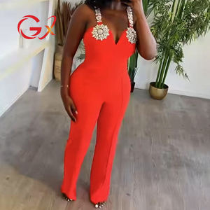 GX564 جودة فاخرة أزياء مثير Nigh أو غير النظامية Diamoud قطعة واحدة جمبسوت السيدات بلا أكمام الضمادات النساء - Product Image 1