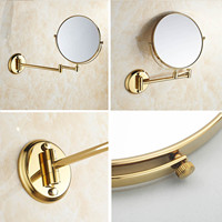 Miroir de douche rond grossissant 3x de style moderne Miroir de salle de bain cosmétique mural pliable double face pour le maquillage et le rasage