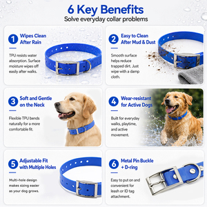 Muker Factory Direct Sale Durable TPU <b>Dog</b> Collar Custom LOGO Luxury Waterproof Adjustable Easy Clean Small/Medium/Large Sizes - Product Image 3