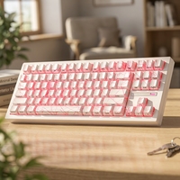 Teclado Mecánico Inalámbrico para Juegos Zornher ZH870, 88 Teclas, Retroiluminación RGB, Intercambiable en Caliente, Teclas con Diseño de Telaraña Blanca IMD para PC