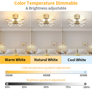 พัดลมเพดาน LED แบบโมเดิร์นพร้อมไฟใบพัด3ใบ <30dB มอเตอร์ไฟฟ้ากระแสตรงที่เงียบเป็นพิเศษรีโมทคอนโทรลและแอป6สปีดและหรี่แสงได้ - Product Image 3