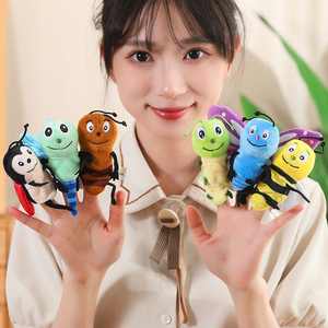 Con rối ngón tay trẻ em Đồ chơi sang trọng côn trùng động vật con rối Búp Bê Gia đình kể chuyện nhập vai đồ chơi tay - Product Image 5
