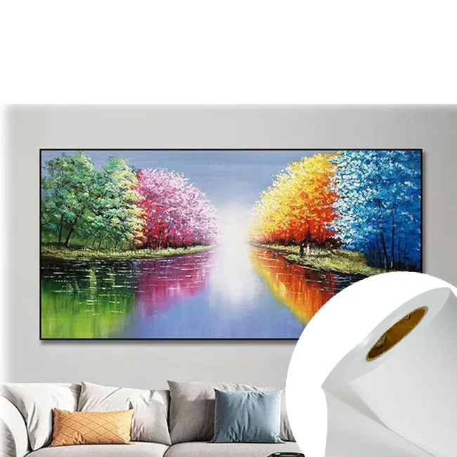 Stickerei applikation als Kunstzubehör einfarbig wasserdicht mattiert Tintenstrahl Polycotton Leinwand Leinwand Malerei weiße Holzplatte Malerei