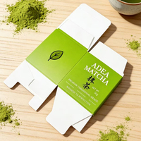 Boîte d'emballage pour thé pliable, résistante à l'humidité, de qualité alimentaire, biodégradable, imprimée sur mesure, pour 50 g de poudre de matcha, boîte en papier