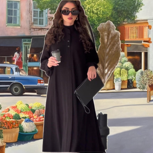 Abaya Musulmana de Primavera, Nueva Moda Urbana, Diseño Floral, Amplia, de Poliéster, Secado Rápido y Transpirable, para Bodas - Product Image 2