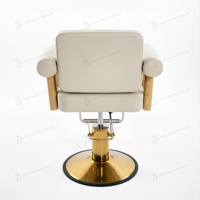 Nouveau fauteuil de barbier en bois grainé, réglable en hauteur, fauteuil de coiffure pour salon avec rotation à 360 degrés, couleur personnalisée pour femmes coiffeuses