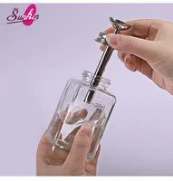 Verre professionnel avec pompe en acier Nail Art distributeur de monomère liquide, bouteille de presse acrylique pour salon et techniciens des ongles