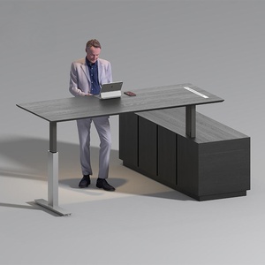 Đương Đại hình chữ L có thể điều chỉnh chiều cao bàn quản lý đồ nội thất văn phòng với tủ máy tính hiện đại bảng - Product Image 1