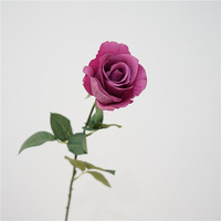 Fleur artificielle de haute qualité, rose hydratante au toucher, branche unique, Diana, décoration de table à manger, décoration de mariage, accessoire de photographie