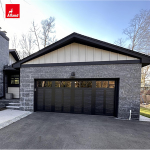 Puerta de Garaje Seccional Moderna con Controles Automáticos, Paneles de Textura de Madera con Acabado Negro de Allandgroup Images Entry House - Product Image 5