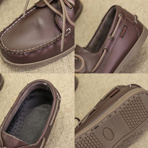 Mocassins Mode Classiques <span class=keywords><strong>Homme</strong></span> Style Voile Chaussures <span class=keywords><strong>Bateau</strong></span> Tendance Doublure Cuir Souple Laçage - Product Image 2