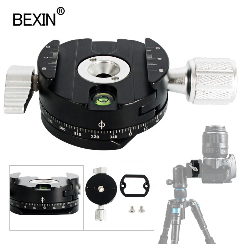 BEXIN QJ-07 photography Camera Head Quick Release Clamp Anodic Oxidation 360 degree swivel Panoramic Panning Tripod camera Mount