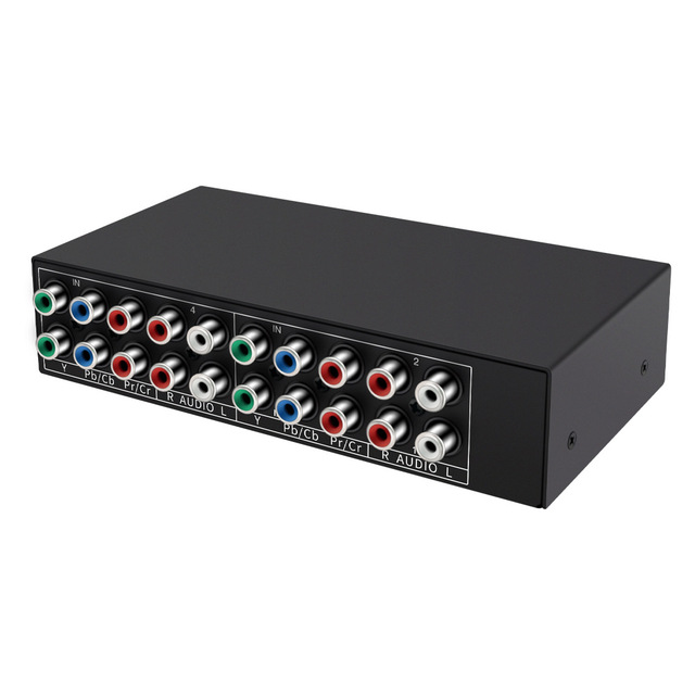 Lengtion 4 Port 5 RCA YPbPr Cable RGB Component AV Switcher 4-Way Plug & Play 1080p Retro Gaming PS2/Wii/Xbox for