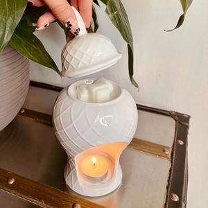 Poêle d'aromathérapie en céramique Lampe à huile essentielle Poêle Bougie domestique et porte-encens Dispositif de fusion de cire - Product Image 3