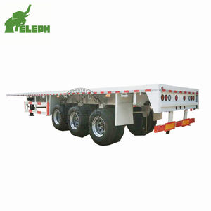 Semirremolque de <span class=keywords><strong>Plataforma</strong></span> Plana de 3 <span class=keywords><strong>Ejes</strong></span>, 30-40 Toneladas, 2x20 pies, 40 pies, para Contenedores, Nuevo Precio 2026, Ampliamente Utilizado - Product Image 2
