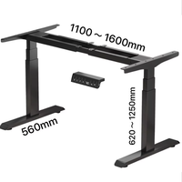 Structure de moteur stable à 3 étapes 2 Design moderne Table debout électrique réglable en hauteur Bon prix Bureau de repos du personnel à domicile