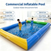 Piscine gonflable rectangulaire en PVC de qualité commerciale 6x4x0,5m pour enfants et adultes, idéale pour les jeux en plein air, les événements et la location, personnalisation disponible