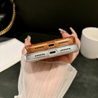 Compatible avec l'étui magnétique Starry Sky Glitter 17 avec cadre métallique et coque en PC incrustée de strass pour téléphones portables