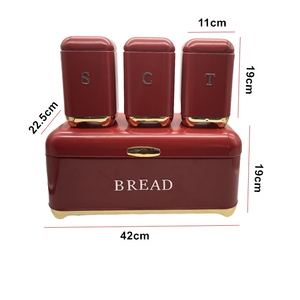 <span class=keywords><strong>Caja</strong></span> <span class=keywords><strong>de</strong></span> <span class=keywords><strong>Pan</strong></span> Retro Estilo Europeo Americano con Tapa Abatible, Recipiente Cuadrado <span class=keywords><strong>de</strong></span> Hierro para Almacenamiento en la Cocina del Hogar - Product Image 6
