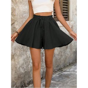 FOXA Women's <b>Flowy</b> High Waisted Breathable Chiffon Shorts with Drawstring Summer Beach Casual Wear - Product Image 4