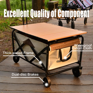 <span class=keywords><strong>Chariot</strong></span> pliable OEM avec roues <span class=keywords><strong>de</strong></span> 7,5 cm, étanche, grande capacité 150-200L, pour outils industriels, camping et pique-nique - Product Image 2
