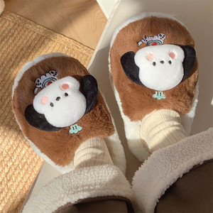 XIXITIAO Envío rápido Indoor Dog Slides Fluffy 3D Puppy EVA Girls Warm Plush Fur para <span class=keywords><strong>zapatillas</strong></span> para Stock 3D Puppy House para - Product Image 4