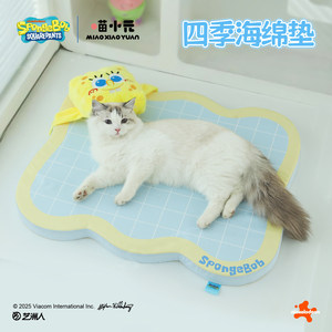 Tapis pour animaux de compagnie Huayuan Miaoxiaoyuan, collaboration Bob l'éponge, tapis en éponge rafraîchissant pour l'été, amovible et lavable, antidérapant - Product Image 1