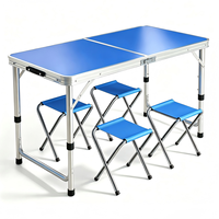 Ensemble de table et chaises pliantes en alliage d'aluminium blanc et bleu, réglables, modernes, imperméables, pour le camping en plein air, la plage, le café, le jardin, la salle de sport