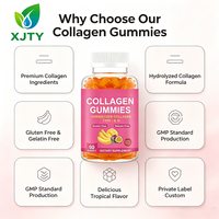 Gummies de Collagène Hydrolysé Types I & III en Gros d'Usine, 90 Gummies Saveur Tropicale, Sans Gluten, Soutien Beauté et Perte de Poids pour Adultes