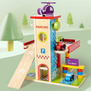 Garages <span class=keywords><strong>en</strong></span> <span class=keywords><strong>bois</strong></span> pour voitures de jouets pour enfants, <span class=keywords><strong>garage</strong></span> <span class=keywords><strong>en</strong></span> <span class=keywords><strong>bois</strong></span> de dessin animé, parking, jeux de simulation pour enfants, garçons et filles - Product Image 3
