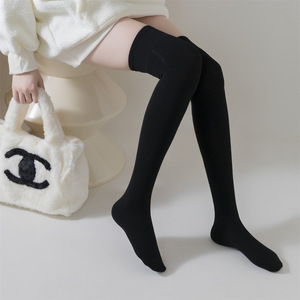 Womens Over The Knee Wool <b>Socks</b> Solid Color Thermo Compression Class 1 Regular Casual <b>Socks</b> For Autumn <b>Winter</b> - Product Image 4