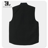 LARSUR Gilet de travail en toile personnalisé de canard lourd pour hommes Gilet cargo à doublure matelassée Gilet court sans manches Veste Streetwear Hiver