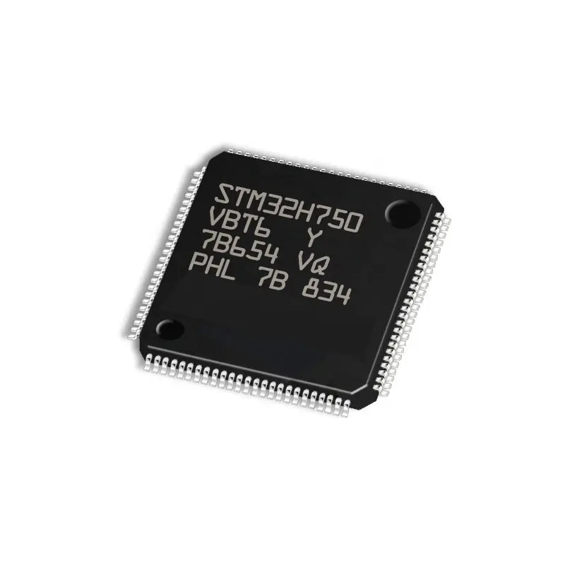 Chip de microcontrolador LQFP100 de alto rendimiento, serie M7 core STM32H7, STM32H750VBT6