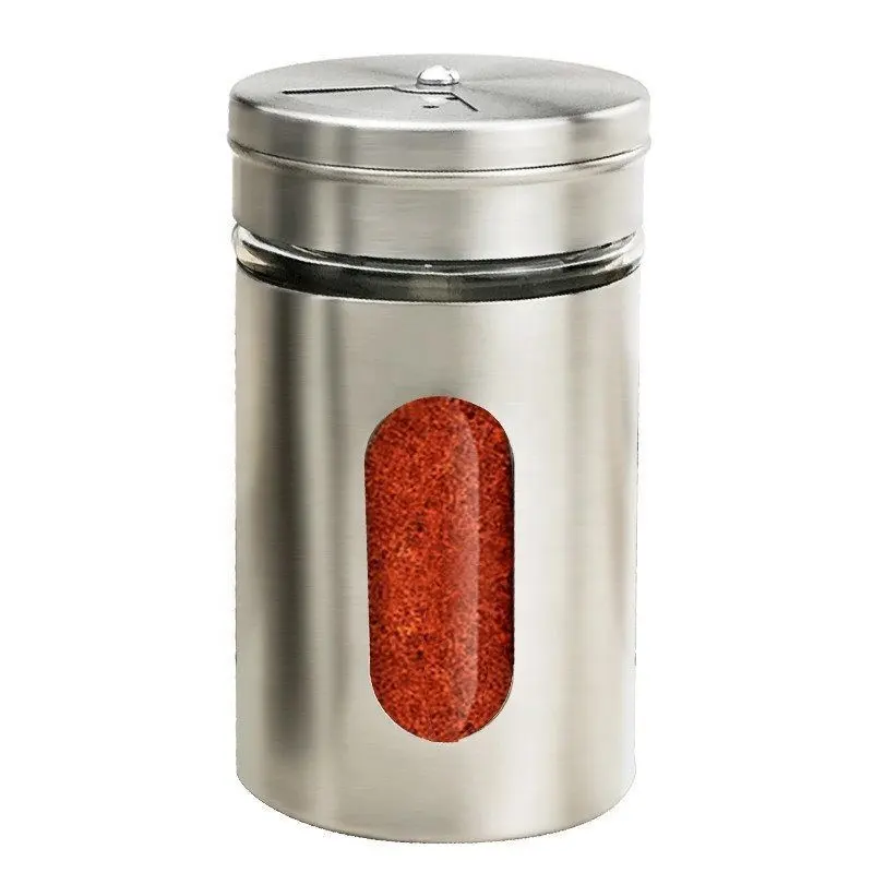 Portable Stainless Steel Sugar&Spice Shaker Seasoning Cans Salt and Pepper Shakers Dry Herb Spice Condiment Dispenser