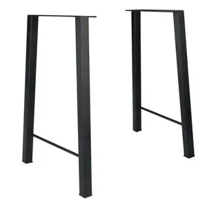 Patas de mesa de alta calidad con forma de X, tubo cuadrado trapezoidal resistente para escritorio de oficina, mesa de comedor, Bar, venta al por mayor