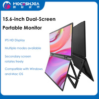 Écran portable tactile IPS Full HD de 15,6 pouces, double écran pliable pour les affaires, le trading boursier, extension d'écran externe pour PC