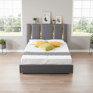 <span class=keywords><strong>Letto</strong></span> di Lusso Europeo Morbido Queen/King Size con Struttura Imbottita in Tessuto, Contenitore e Regolabile, Comodo e Durevole, Arredamento per <span class=keywords><strong>Camera</strong></span> da <span class=keywords><strong>Letto</strong></span> - Product Image 1