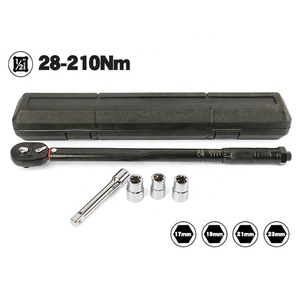 Jeu de clés dynamométriques 5 pièces 1/2" 28-210 Nm 10-150 FT.LB avec rallonge et douilles plates, kit d'outils de réparation automobile 5 pièces 1/2 pouce - Product Image 4