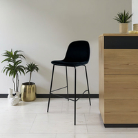 Vente en gros Tabouret de bar rembourré en métal Comptoir haute cuisine Tabourets de bar en velours de siège moderne de luxe Chaises