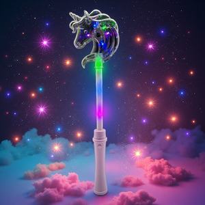 Baguette Magique LED pour Enfants, Papillon Rose Luminescent, Bâton Magique Licorne, Baguette Lumineuse Flocon de Neige pour Fête de Noël - Product Image 3