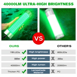 200W 300wdc 12V Led Vissen Onderwater Lichtgroen Wit Blauw Cyaan Diepzee Visnet Lampen - Product Image 3