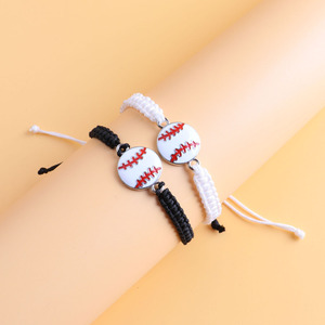 Bracelet d'amitié tendance fait main avec nœuds tressés, breloques <span class=keywords><strong>de</strong></span> ballons <span class=keywords><strong>de</strong></span> sport (volleyball, football, baseball, softball, basketball, soccer) et style antique - Product Image 5