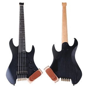 Guitare électrique sans tête à <span class=keywords><strong>5</strong></span> <span class=keywords><strong>cordes</strong></span> de 30 pouces avec finition hydro-matte noire - Product Image 5
