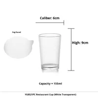 Tasse en acrylique transparente PC tasse à eau en plastique Anti-chute pour thé jus bière boisson pour Bar Restaurant fête