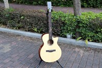 Guitare acoustique en bois massif de 41 pouces, vente d'usine haut de gamme, table en épicéa, fond et côtés en acajou, touche en palissandre, okoumé DS-60G