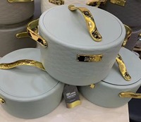 Ensemble de chauffe-plats de luxe 1,5L 2L 2,5L, texture matelassée, plat de service isotherme, pour mariage, banquet, restauration, buffet